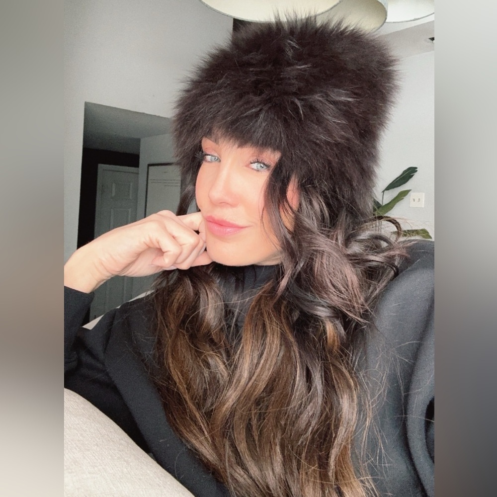 DENA Fox Fur Dyed Winter Hat Skully